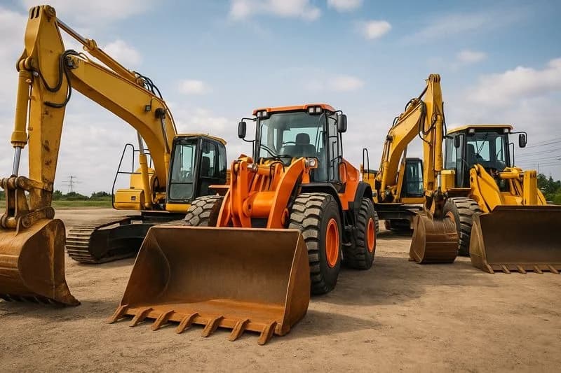 Site en décapage avec engins Caterpillar au travail